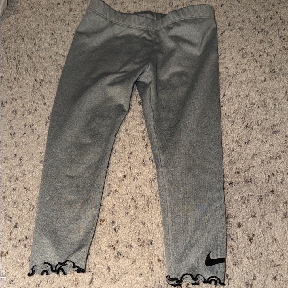 Nike Kids Charcoal Leggings with Black Logo